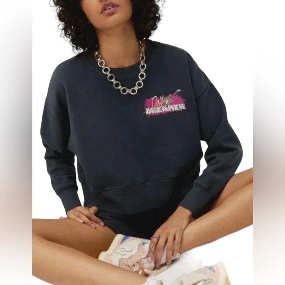 Daydreamer Retro Streetwear Guitar Cropped Sweatshirt Size 2X NWT - Picture 3 of 13